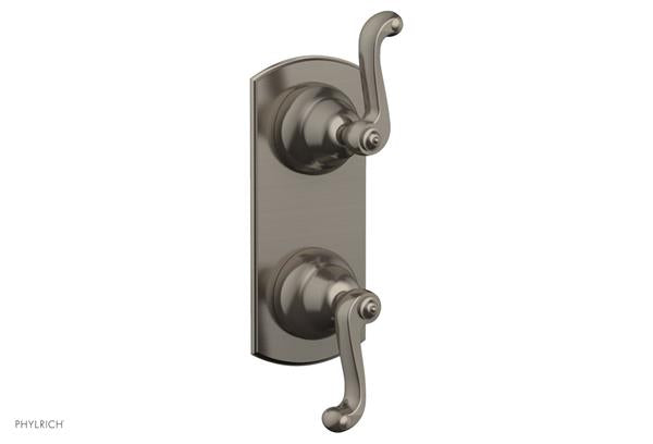 Phylrich - Revere & Savannah 1/2 Inch Thermostatic Valve with Volume Control or Diverter - Curved Lever Handle