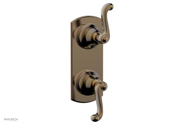 Phylrich - Revere & Savannah 1/2 Inch Thermostatic Valve with Volume Control or Diverter - Curved Lever Handle