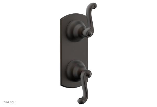 Phylrich - Revere & Savannah 1/2 Inch Thermostatic Valve with Volume Control or Diverter - Curved Lever Handle