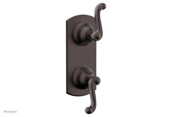 Phylrich - Revere & Savannah 1/2 Inch Thermostatic Valve with Volume Control or Diverter - Curved Lever Handle
