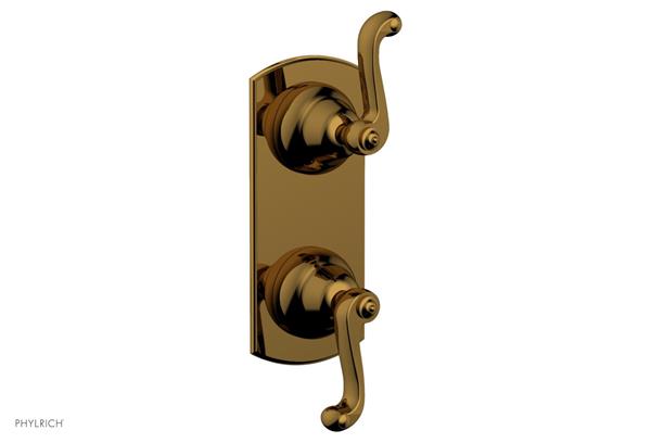 Phylrich - Revere & Savannah 1/2 Inch Thermostatic Valve with Volume Control or Diverter - Curved Lever Handle