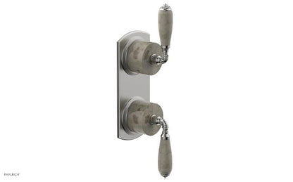 Phylrich - Valencia Thermostatic Valve with Volume Control or Diverter - Beige Marble Lever Handles