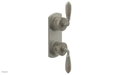 Phylrich - Valencia Thermostatic Valve with Volume Control or Diverter - Beige Marble Lever Handles