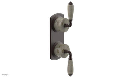 Phylrich - Valencia Thermostatic Valve with Volume Control or Diverter - Beige Marble Lever Handles