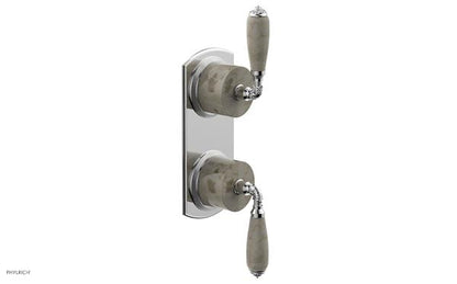 Phylrich - Valencia Thermostatic Valve with Volume Control or Diverter - Beige Marble Lever Handles