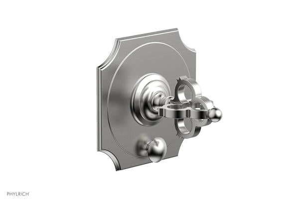 Phylrich - Couronne Pressure Balance Shower Plate with Diverter and Handle Trim Set - Cross Handle