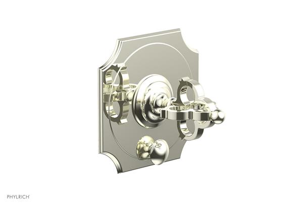 Phylrich - Couronne Pressure Balance Shower Plate with Diverter and Handle Trim Set - Cross Handle