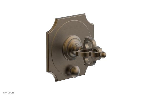 Phylrich - Couronne Pressure Balance Shower Plate with Diverter and Handle Trim Set - Cross Handle