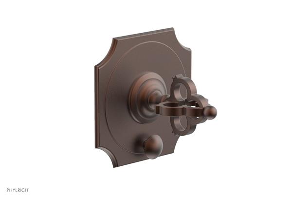 Phylrich - Couronne Pressure Balance Shower Plate with Diverter and Handle Trim Set - Cross Handle