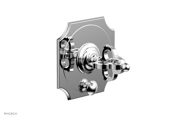 Phylrich - Couronne Pressure Balance Shower Plate with Diverter and Handle Trim Set - Cross Handle