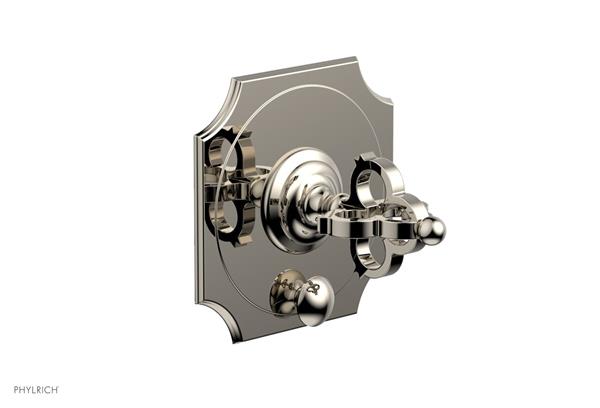 Phylrich - Couronne Pressure Balance Shower Plate with Diverter and Handle Trim Set - Cross Handle
