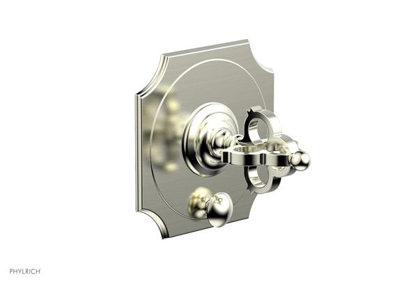 Phylrich - Couronne Pressure Balance Shower Plate with Diverter and Handle Trim Set - Cross Handle