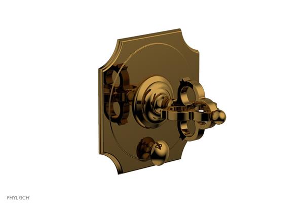 Phylrich - Couronne Pressure Balance Shower Plate with Diverter and Handle Trim Set - Cross Handle