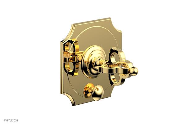 Phylrich - Couronne Pressure Balance Shower Plate with Diverter and Handle Trim Set - Cross Handle