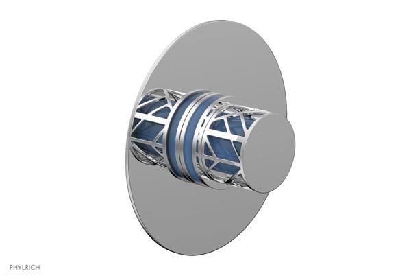 Phylrich - Jolie Thermostatic  Shower Trim Round Handle With Turquoise  Accents