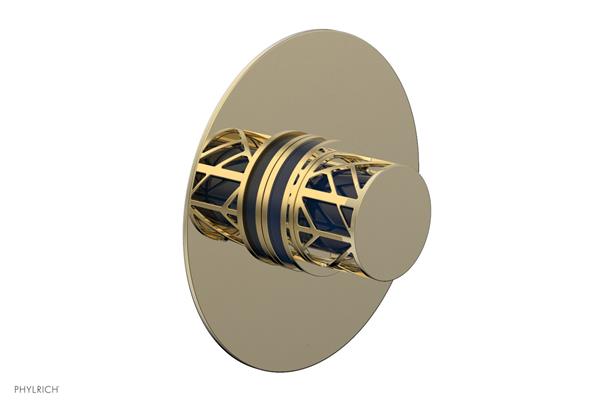 Phylrich - Jolie Pressure Balance Shower Plate & Round Handle Trim with Navy Blue Accents