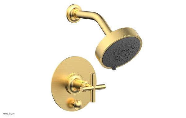 Phylrich - Pressure Balance Shower and Diverter Set (Less Spout) - Cross Handle