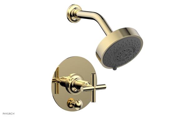 Phylrich - Pressure Balance Shower and Diverter Set (Less Spout) - Cross Handle