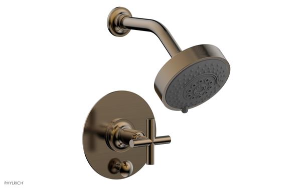 Phylrich - Pressure Balance Shower and Diverter Set (Less Spout) - Cross Handle
