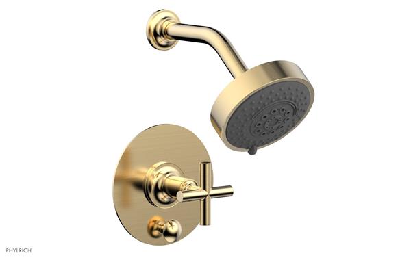 Phylrich - Pressure Balance Shower and Diverter Set (Less Spout) - Cross Handle