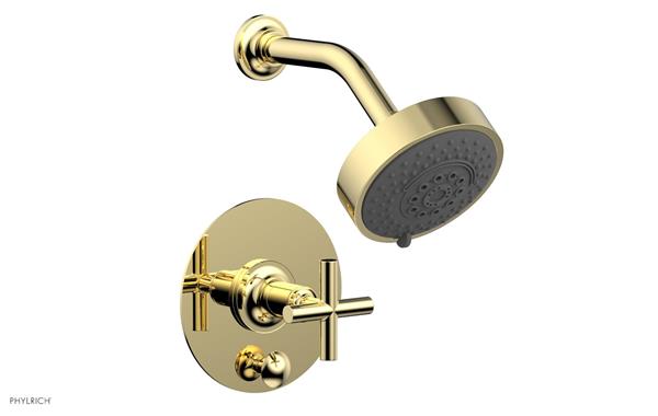Phylrich - Pressure Balance Shower and Diverter Set (Less Spout) - Cross Handle