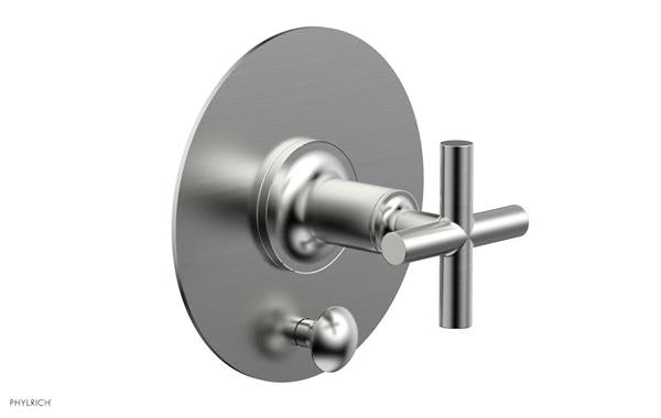 Phylrich - Pressure Balance Shower Plate with Diverter and Handle Trim Set - Cross Handle