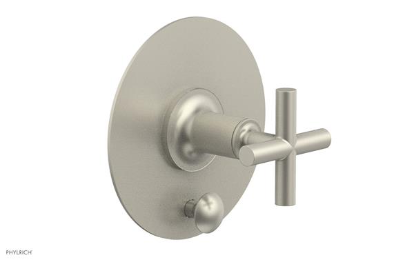 Phylrich - Pressure Balance Shower Plate with Diverter and Handle Trim Set - Cross Handle