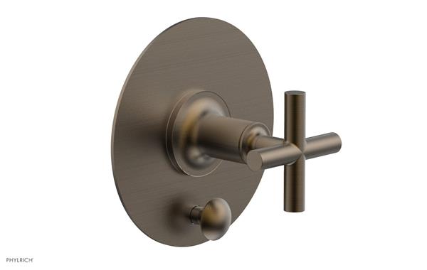 Phylrich - Pressure Balance Shower Plate with Diverter and Handle Trim Set - Cross Handle