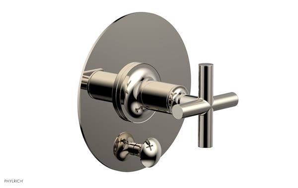 Phylrich - Pressure Balance Shower Plate with Diverter and Handle Trim Set - Cross Handle