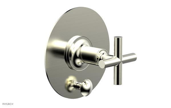 Phylrich - Pressure Balance Shower Plate with Diverter and Handle Trim Set - Cross Handle