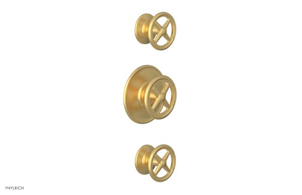 Phylrich - Works Thermostatic Valve with Two Volume Control - Cross Handles