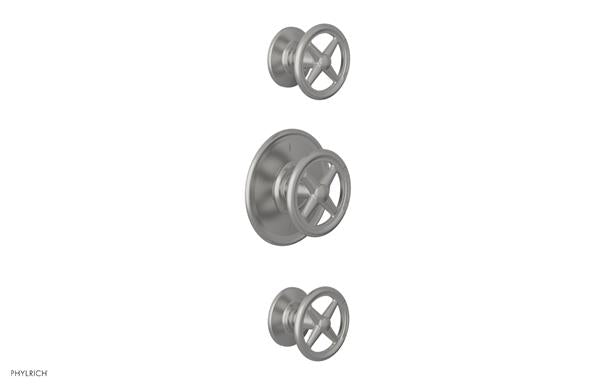 Phylrich - Works Thermostatic Valve with Two Volume Control - Cross Handles