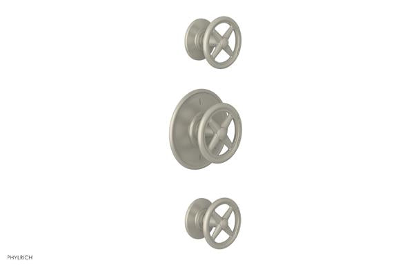 Phylrich - Works Thermostatic Valve with Two Volume Control - Cross Handles