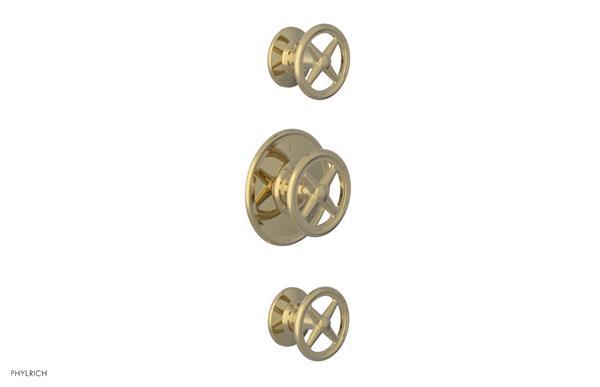 Phylrich - Works Thermostatic Valve with Two Volume Control - Cross Handles