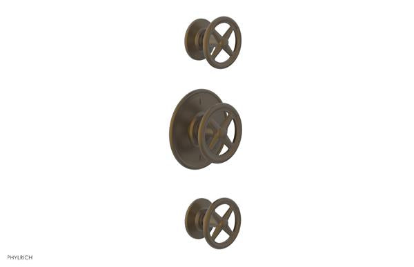 Phylrich - Works Thermostatic Valve with Two Volume Control - Cross Handles