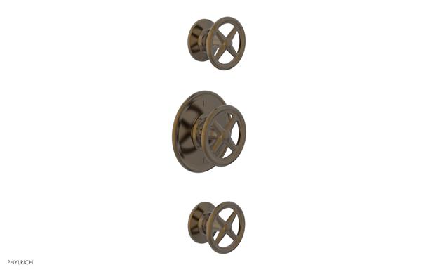 Phylrich - Works Thermostatic Valve with Two Volume Control - Cross Handles