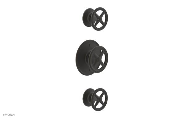 Phylrich - Works Thermostatic Valve with Two Volume Control - Cross Handles