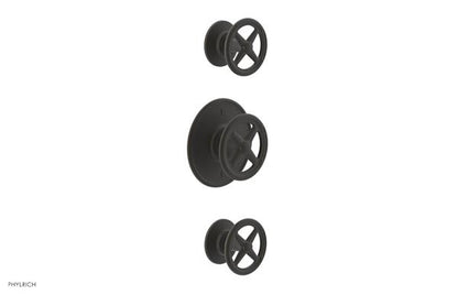 Phylrich - Works Thermostatic Valve with Two Volume Control - Cross Handles
