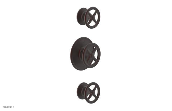 Phylrich - Works Thermostatic Valve with Two Volume Control - Cross Handles
