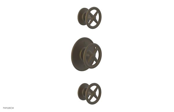 Phylrich - Works Thermostatic Valve with Two Volume Control - Cross Handles