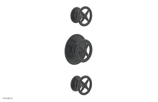 Phylrich - Works Thermostatic Valve with Two Volume Control - Cross Handles