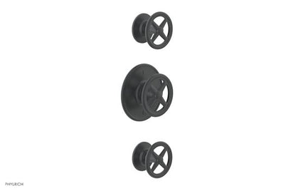 Phylrich - Works Thermostatic Valve with Two Volume Control - Cross Handles