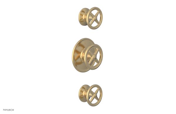 Phylrich - Works Thermostatic Valve with Two Volume Control - Cross Handles