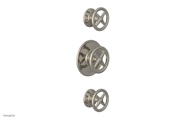 Phylrich - Works Thermostatic Valve with Two Volume Control - Cross Handles