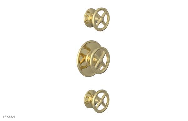 Phylrich - Works Thermostatic Valve with Two Volume Control - Cross Handles