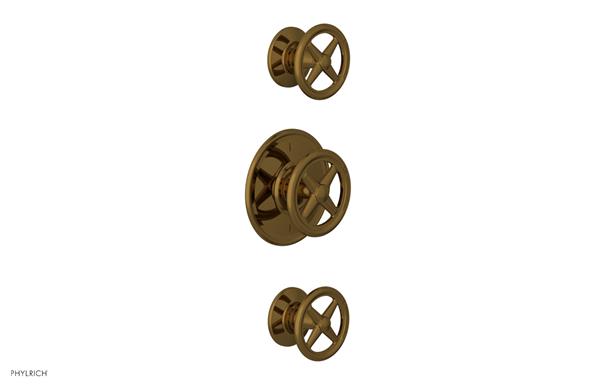 Phylrich - Works Thermostatic Valve with Two Volume Control - Cross Handles
