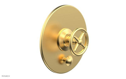 Phylrich - Works Pressure Balance Shower Plate with Diverter and Handle Trim Set - Cross Handle