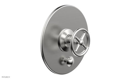 Phylrich - Works Pressure Balance Shower Plate with Diverter and Handle Trim Set - Cross Handle