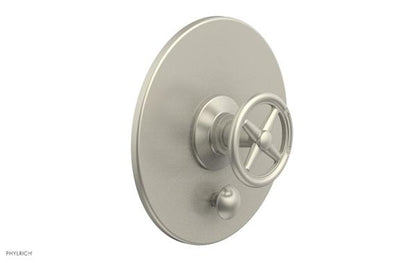 Phylrich - Works Pressure Balance Shower Plate with Diverter and Handle Trim Set - Cross Handle