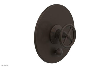 Phylrich - Works Pressure Balance Shower Plate with Diverter and Handle Trim Set - Cross Handle